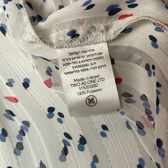 Sabina Musayev White Dot Sun Ruffle Lace Front Metallic Mini Dress Size XS - Picture 8 of 8